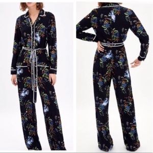 NWOT Zara tropical print jumpsuit!